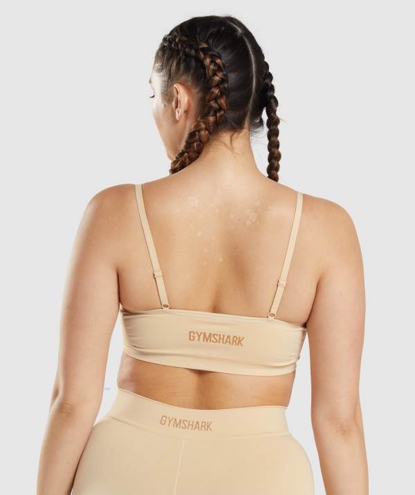 Damske Spodne Pradlo Gymshark Seamless Low Neck Bralette Svetlo Hnede | GF8094731